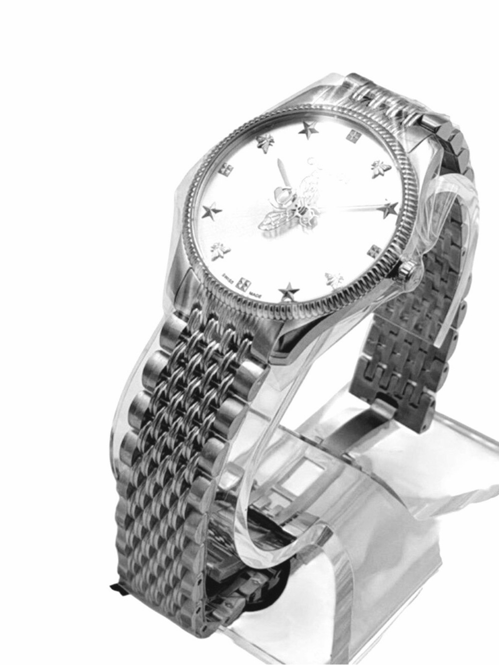 New Watch Gucci G-Timeless YA1264153 Unisex Stainless Silver Bee 36 mm